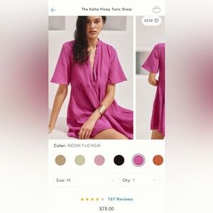 NWT Kallie Flowy Tunic Dress from Anthropology